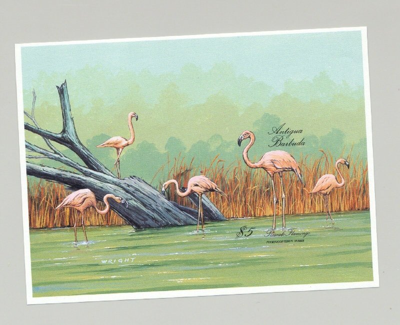 Antigua #1081 Flamingo, Birds 1v S/S Imperf Proof 