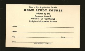 USA Knights of Columbus St. Louis 8, MO Postal Card Unused