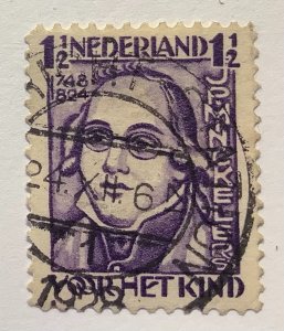 Netherlands 1928  Scott B33 used - 1.½c + 1.½c, J.P. Minckelers, child welfare