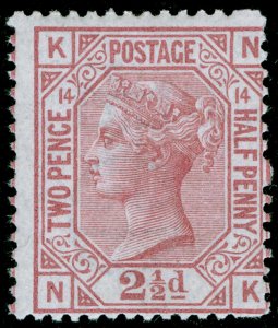 SG141, 2½d rosy mauve plate 14, NH MINT. Cat £525+. NK