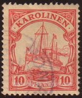 Caroline Islands SG#15 Used - 1901 10pf.  - Boats and Ships