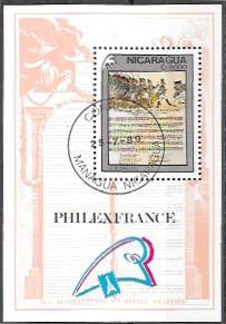 Nicaragua Souvenir Sheet  1989 French Revolution - La Marseillaise