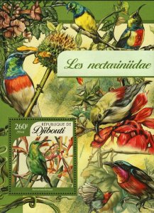 Sunbirds Stamp Nectarinia Famosa Birds Spiderhunters S/S MNH #867