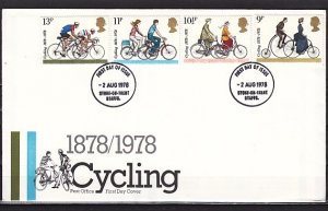 Great Britain, Scott cat. 843-846. British Bicycle issue. First Day Cover. ^