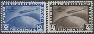 GERMANY 1930 Zeppelin Flight Set, Sc C38-39, Mint NH VF Private Reprints