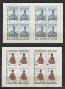 Czechoslovakia #2837-38 (1991 Prague Castle Art in sheets of 4) VFMNH CV $15.00