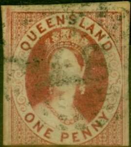 Queensland 1860 1d Carmine-Rose SG1 Fine Used