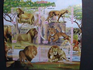 CHAD- 2011-WORLD FAMOUS LOVELY LIONS MNH IMPERF SHEET-VF WE SHIP TO WORLD WIDE