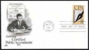 UNITED STATES FDC 22¢ Certified Public Accountants 1987 ArtCraft
