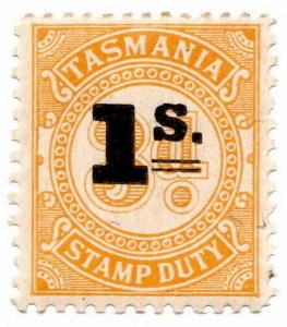 (I.B) Australia - Tasmania Revenue : Stamp Duty 1/- on 3d OP