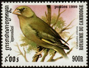 Cambodia 1898 - Mint-NH - 900r European Greenfinch (1999) (cv $0.50)