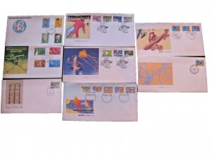 AUSTRALIA FDCs -  1981-1990  - LOT OF 8  -  Sports     (aus44)