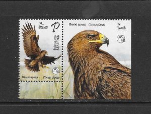 BIRDS - BELARUS #1131 WITH LABEL  MNH