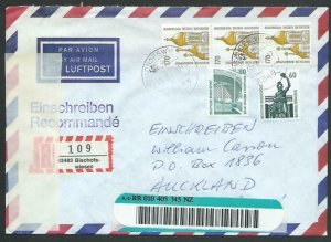 GERMANY 1993 Registered airmail cover to New Zealand.......................11914