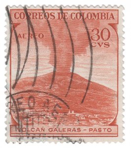 COLOMBIA AIRMAIL STAMP 1954. SCOTT # C244. USED. # 9