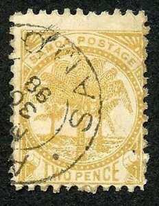 Samoa SG59c 2d Pale ochre Perf 11 Fine used Cat 13 pounds