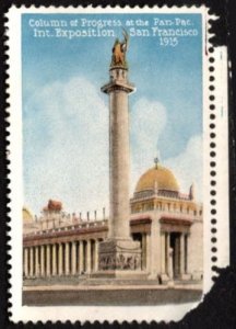 1915 US Poster Stamp Pan-Pacific Exposition San Francisco Column of Progress
