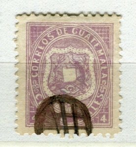 GUATEMALA; 1873 early classic reprint of the scarce 4r. value (thin)