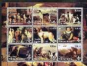 Turkmenistan 2001 Paintings with Dogs perf sheetlet conta...