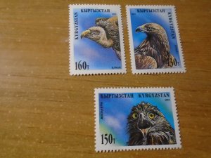 Kyrgyzstan  #  55 / 57-58  MNH  Birds