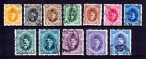 EGYPT — SCOTT 92-103 — 1923-24 KING FUAD SET — USED — SCV $32