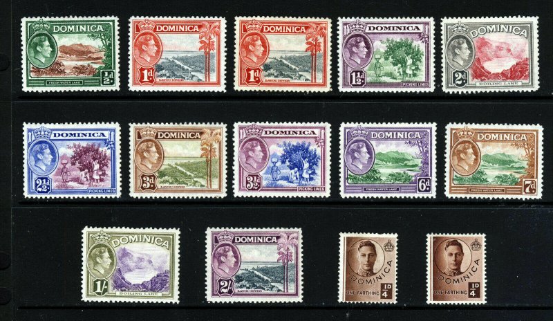 DOMINICA King George VI 1938-47 Pictorial Part Set SG 99 to SG 109a MINT