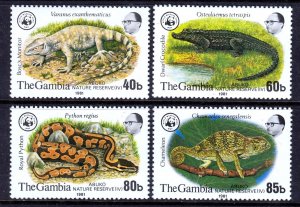 Gambia 1981 Reptiles - WWF Complete Mint MNH Sets SC 432-435 CV $75