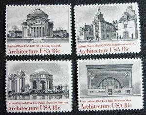 US #1928/1929/1930/1931 4 Singles Architecture SCV $1.60 L10