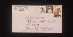 C) 2003. UNITED STATES. INTERNAL MAIL. MULTIPLE STAMPS OF WOODPECKER, CLOCK