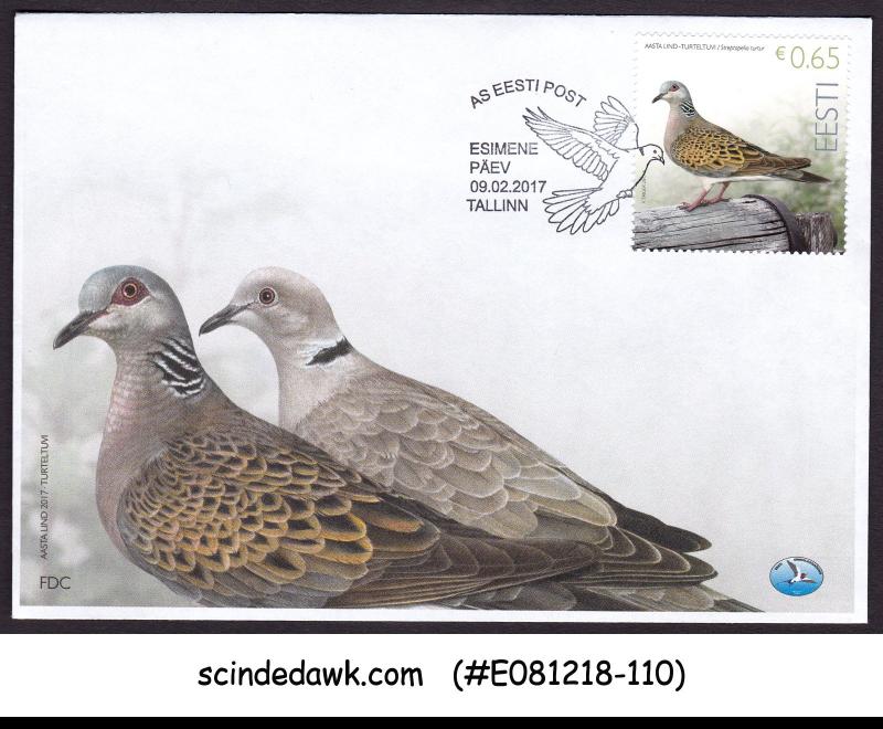 ESTONIA - 2016 BIRD OF THE YEAR - TURTLEDOVE / BIRDS - FDC