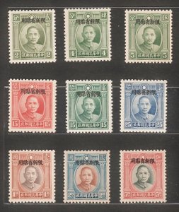 Sinkiang 1933 Peking Ovprt on London Pt. SYS (9v Cpt, Single Circle) MLH CV$140