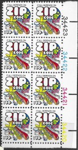 US  #1511 PB of 8. MNH.  It all depends on Zip Code. Nice block.