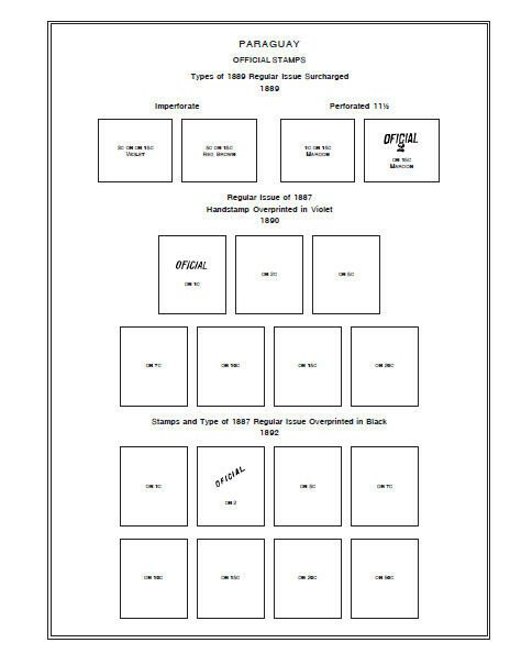 PRINTED PARAGUAY [CLASS.] 1870-1940 STAMP ALBUM PAGES (53 pages)