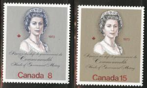 Canada Scott 620-621 MNH** 1973  QE2 set