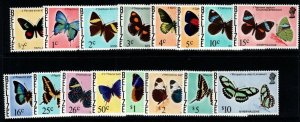 BELIZE SG380/95 1974-7 BUTTERFLIES MNH