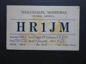 Honduras 1953 Radio Test HR1JM Postal Card - Z8730