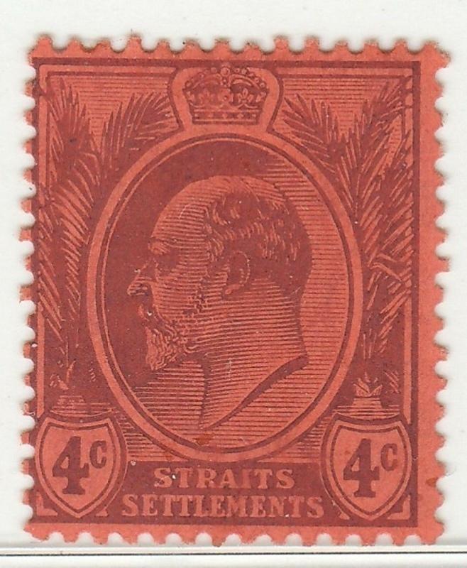 MALAYA STRAITS SETTLEMENT 1904 KE VII 4c Mint LH wmk MCCA SG #129 M1413