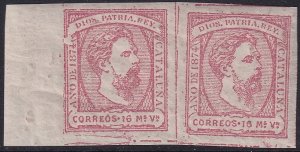Spain 1874 Sc X4 Carlist margin pair MLH*