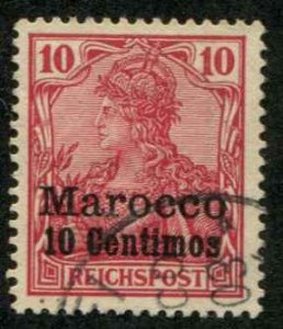 German Offices Morocco SC# 9 o/p'd  10 Centines on Germany used