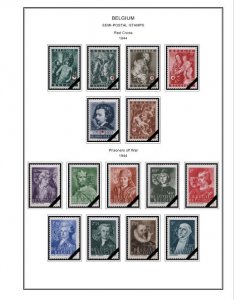 COLOR PRINTED BELGIUM SEMI-POSTALS+ 1941-1999 STAMP ALBUM PAGES (130 ill. pages)