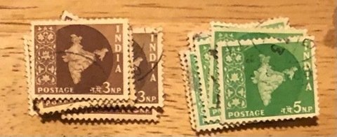 India Group 250+ stamps F/VF Used Cat. $50.00 1958-1963 issue