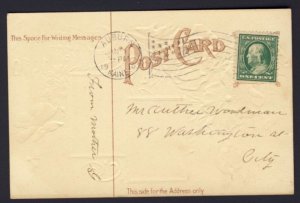 POSTAL HISTORY USA - AUBURN Maine Jan 1, 1910 CDS & FLAG slogan - postcard