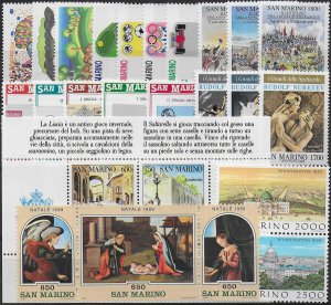 1989 San Marino complete year 23v. + 1 booklet MNH