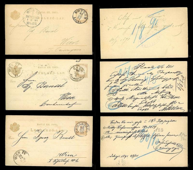 HUNGARY (60) Early Postal Cards All postally cancelled & used c1890s