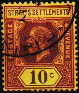 Straits Settlements. 1912 10c S.G.202 Fine Used