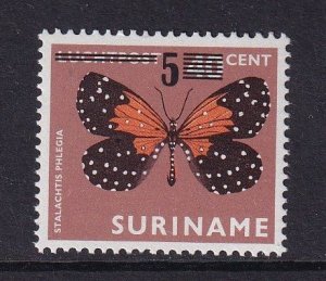 Surinam #498  MNH 1977 butterflies surcharged 5c