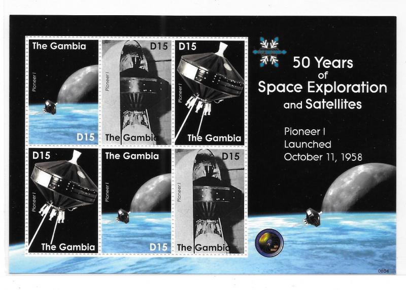 Gambia 2008 50 years of space exploration & Satellites sheet MNH Bo21