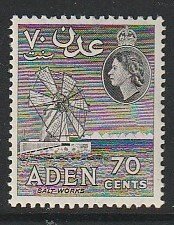 1956 Aden - Sc 54a - MH VF - 1 single - Salt Works, greyish blk, perf 12x13.5