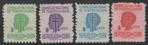 1954 Cuba Tax Stamps Sc RA22-25 Child's Head Lorraine Cross Complete Set...