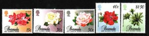 Bermuda-Sc#536-40- id9-unused NH set-Flowers-Roses-1988-